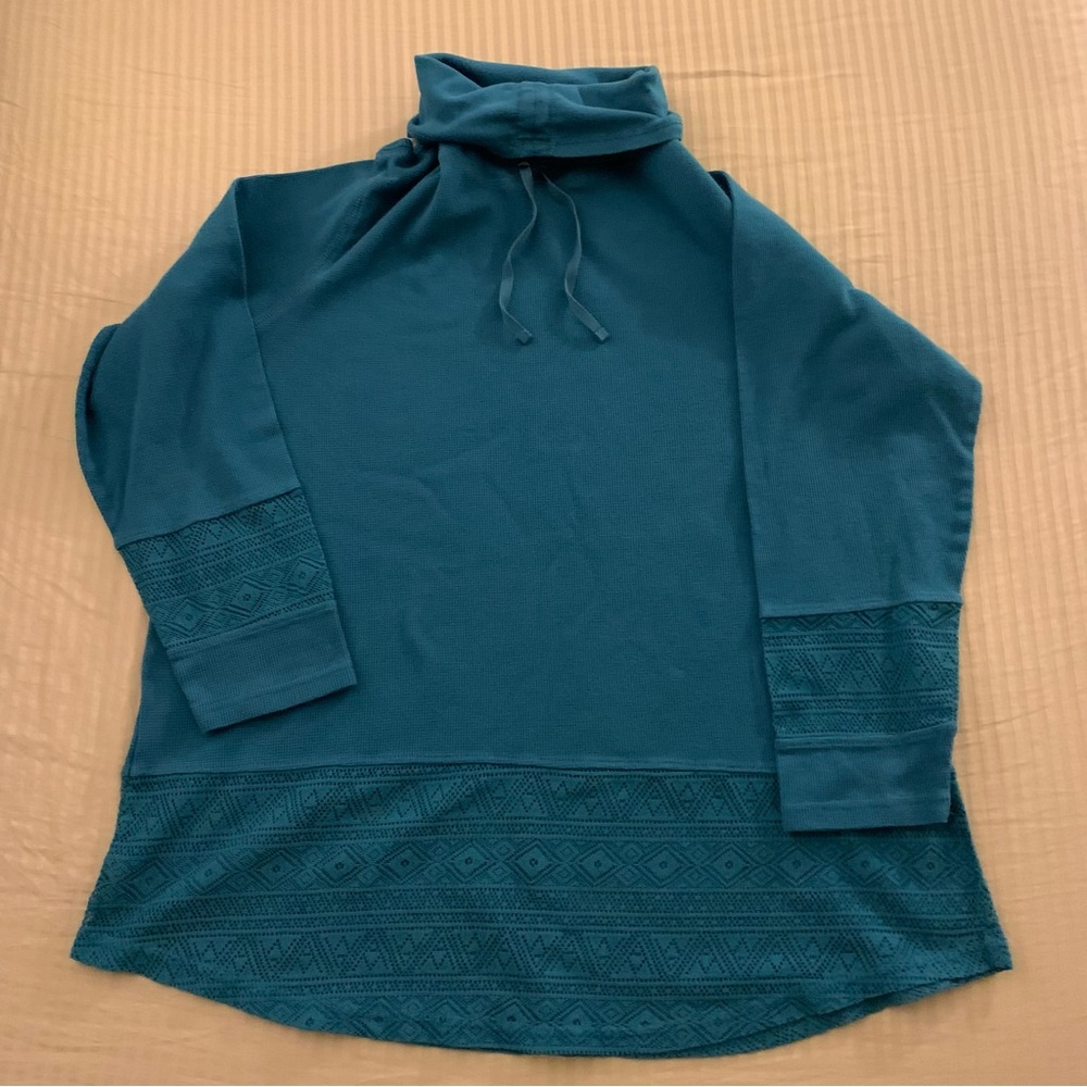 NorthCrest Turquoise Long Sleeve Top Size 3X - Picture 3 of 8